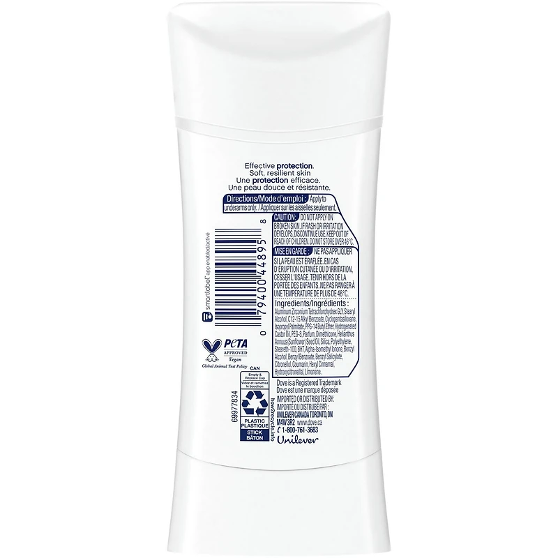 Dove Advanced Care Antiperspirant Stick For Smooth Underarms Cool Essentials antibacterial odour protection 74 g