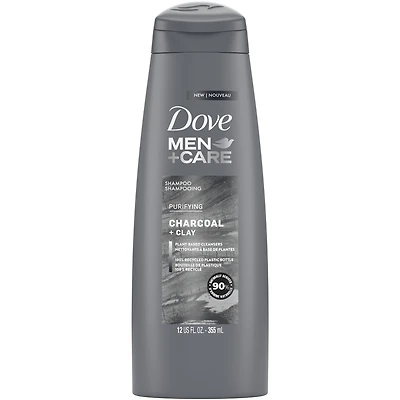 Dove Men+Care  Shampoo for healthy hair Charcoal + Clay naturally derived plant-based cleansers 355 ml