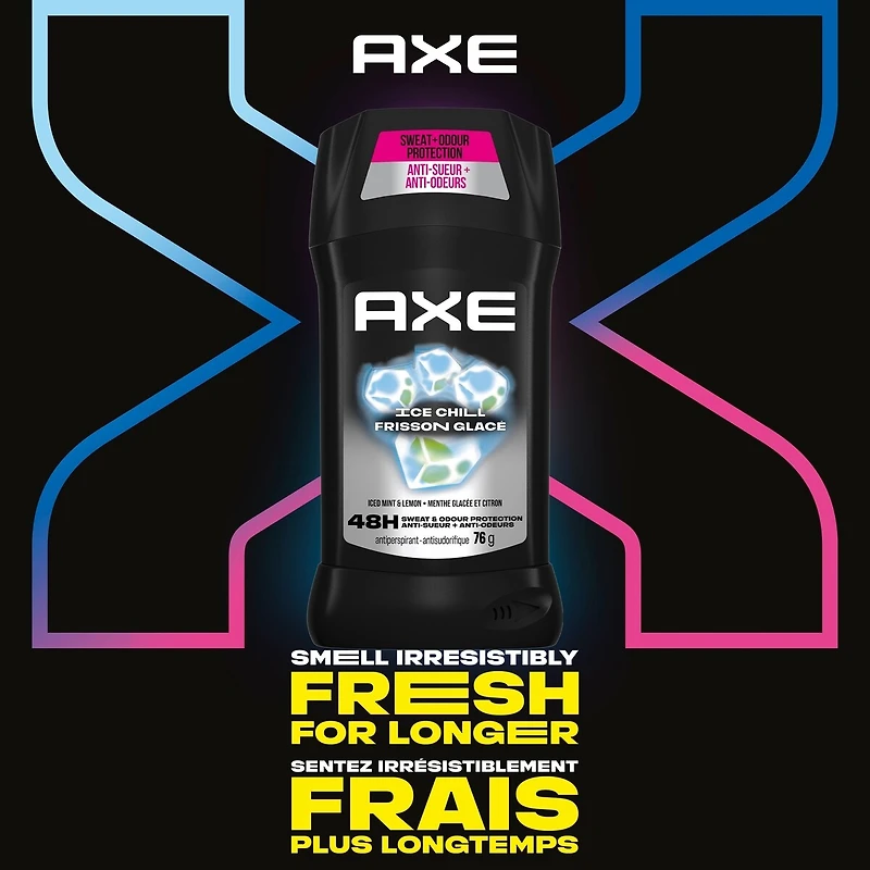 Antiperspirant  AXE  Ice Chill protection antibactérienne contre les odeurs 76 GR
