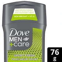 Antiperspirant Stick Dove Men+Care Active+Fresh protection antibactérienne contre les odeurs 76 GR