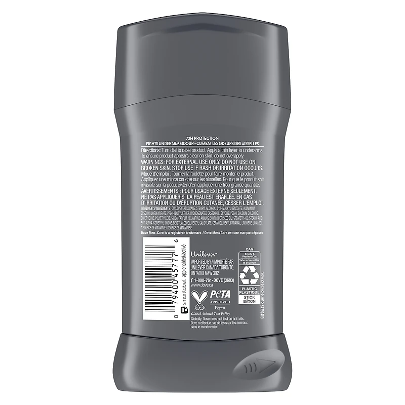 Antiperspirant Stick Dove Men+Care Active+Fresh protection antibactérienne contre les odeurs 76 GR