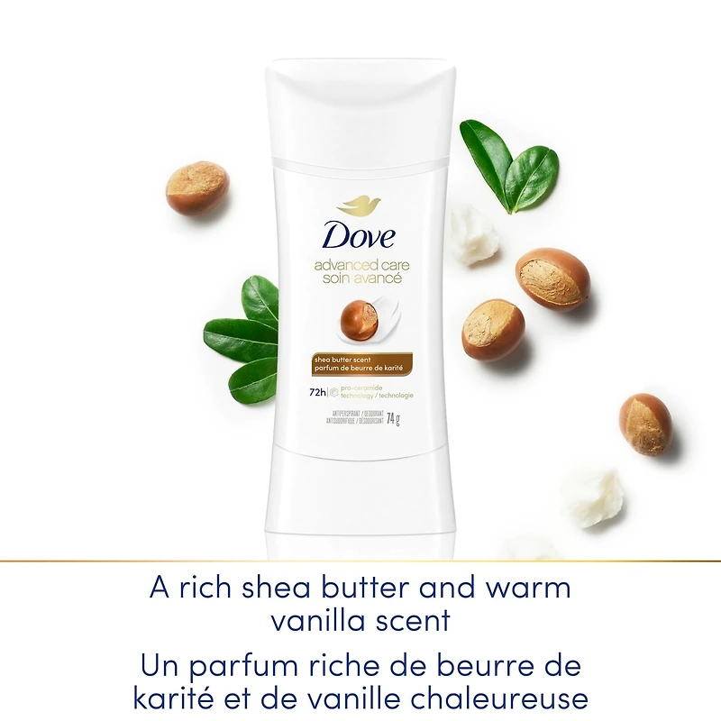 Antisudorifique en bâton pour femmes Beurre de Karité protection 48 h et des aisselles douces et lisses 74 g