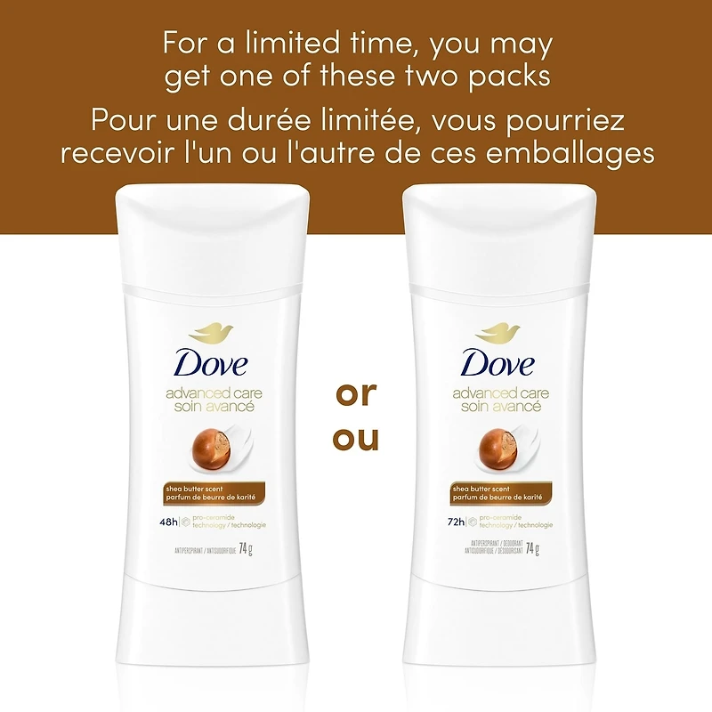 Antisudorifique en bâton pour femmes Beurre de Karité protection 48 h et des aisselles douces et lisses 74 g