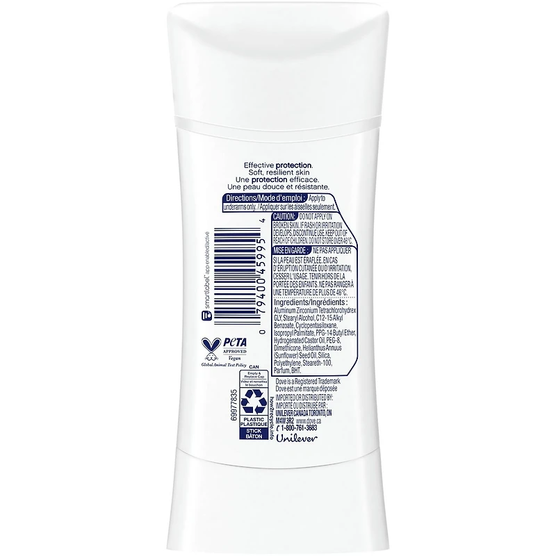 Antisudorifique Dove Advanced Care Non Parfume protection antibactérienne contre les odeurs