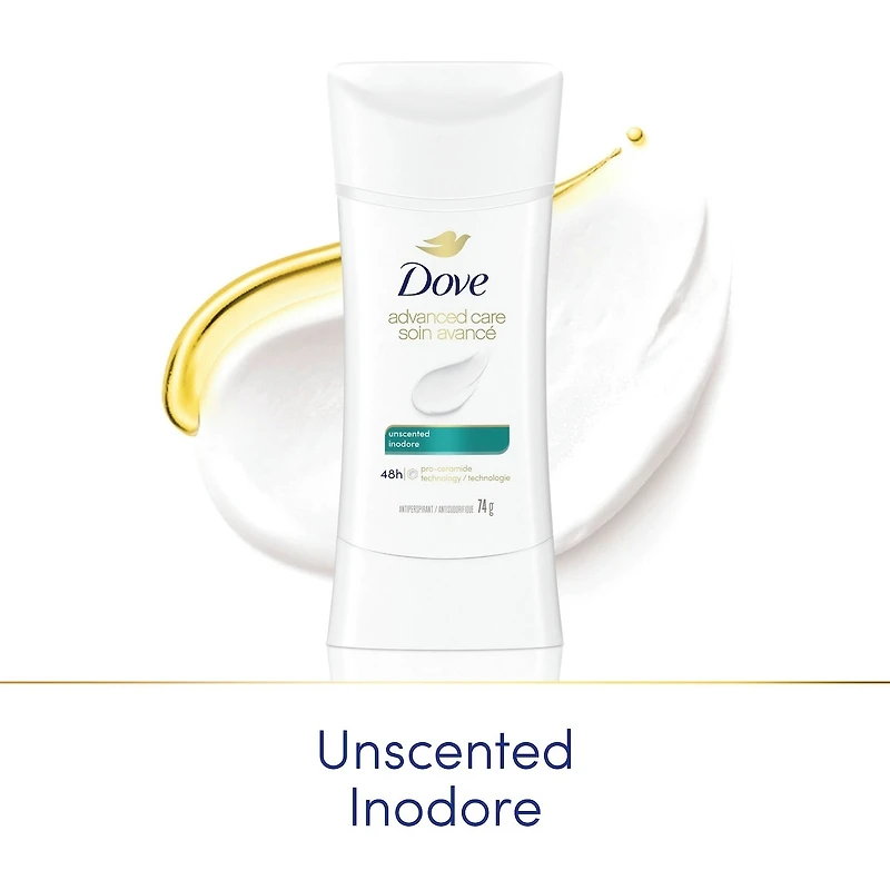 Antisudorifique Dove Advanced Care Non Parfume protection antibactérienne contre les odeurs