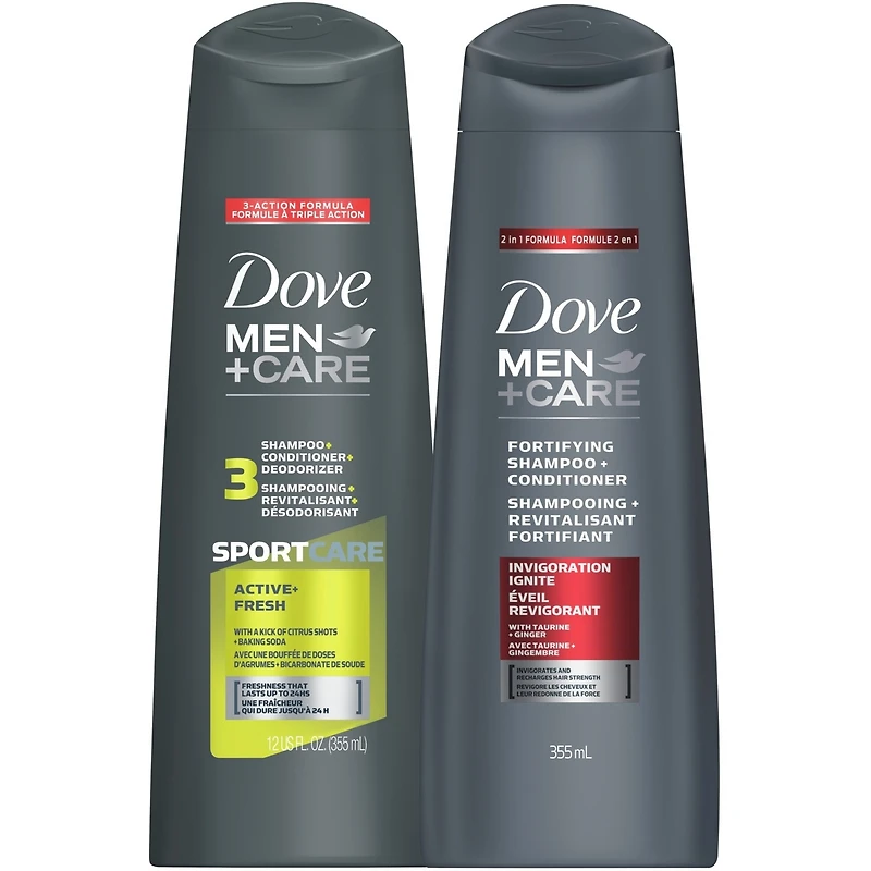 Shampooing + revitalisant 2 en 1 Dove Men+Care SportCare Active+Fresh 355 ML