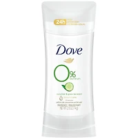 Dove 0% Aluminum Deodorant for smooth underarms Cucumber & Green Tea antibacterial odour protection 74 g