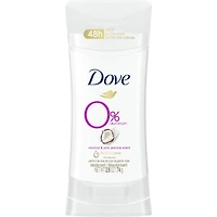 Dove 0% Aluminum Deodorant for smooth underarms Coconut and Pink Jasmine antibacterial odour protection 74 g