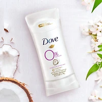 Dove 0% Aluminum Deodorant for smooth underarms Coconut and Pink Jasmine antibacterial odour protection 74 g