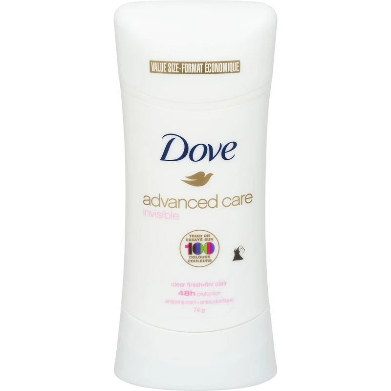 Antiperspirant Stick Dove Clear Finish protection antibactérienne contre les odeurs 74 GR