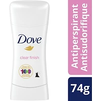 Antiperspirant Stick Dove Clear Finish protection antibactérienne contre les odeurs 74 GR