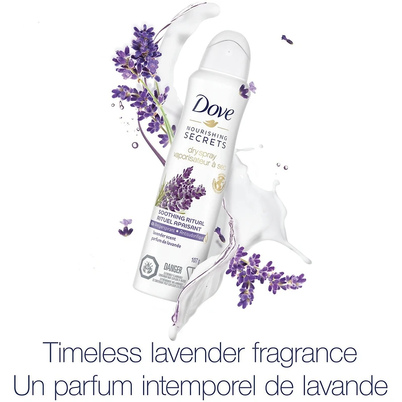 Advanced Care Lavender Scent Dry Spray Antiperspirant Deodorant for Women with Pro-Ceramide Technology for Soft, Resilient Skin