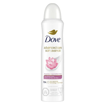 Dove Nourishing Secrets Antiperspirant Dry Spray Lotus Flower Scent antibacterial odour protection 107 g