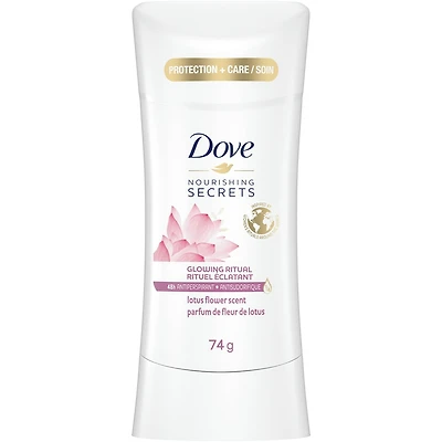 Antisudorifique Dove Nourishing Secrets Parfum fleur de lotus protection antibactérienne contre les odeurs 74 g