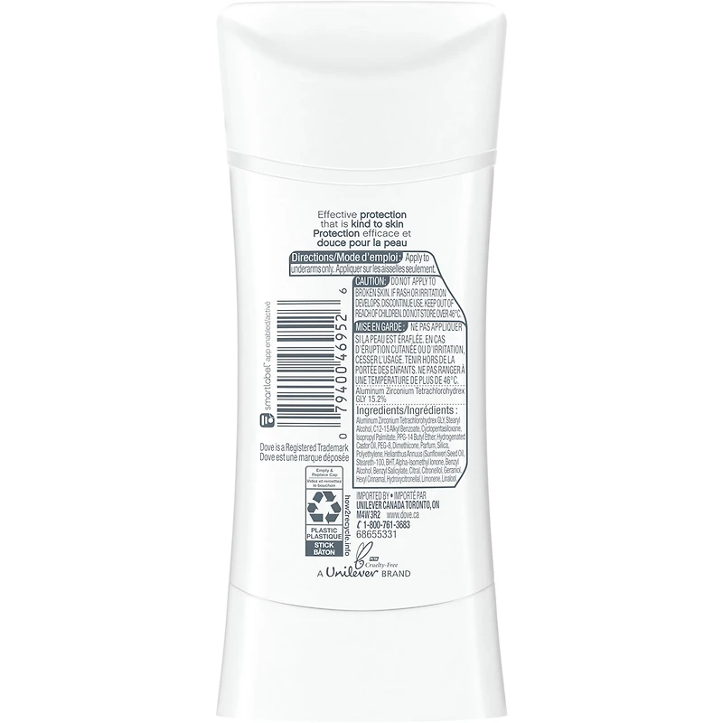 Antisudorifique en bâton pour femmes pour 48 h de protection contre la transpiration et des aisselles douces et confortables Dove Nourishing Secrets Nénuphar et Fleur de Cerisier sans crauté 74 g