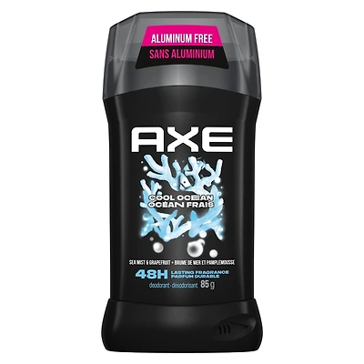 Désodorisant en bâton protection longue durée contre les odeurs avec 48 h de parfum léger et frais AXE  Cool Ocean formulé sans aluminium 85 g