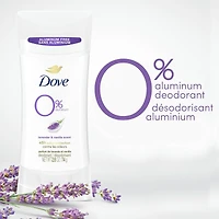 Désodorisant en Bâton pour 48 h de protection contre les odeurs Dove 0 % Aluminium Parfum de Lavande et Vanille désodorisant sans aluminium pour des aisselles lisses