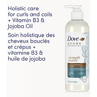 CROWN Collection Strength Restore Leave-in Conditioner for coily and curly hair with Vitamin B3 and Jojoba Oil