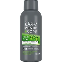 Dove Men+Care 2 in 1 Shampoo and Conditioner for daily use Fresh and Clean with caffeine and menthol 89mL