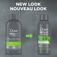 Dove Men+Care 2 in 1 Shampoo and Conditioner for daily use Fresh and Clean with caffeine and menthol 89mL