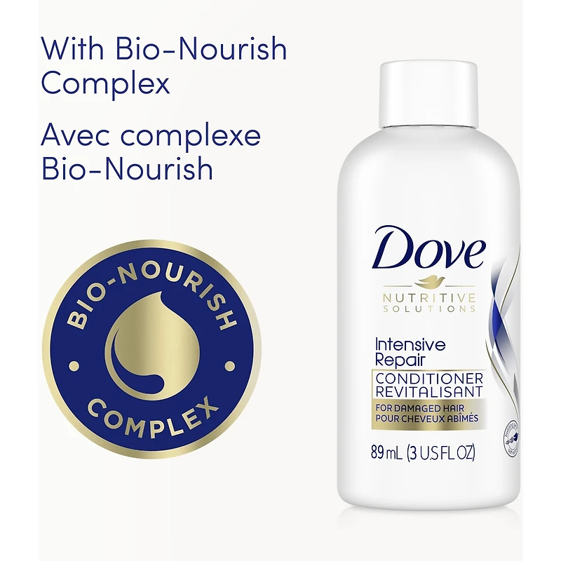 Revitalisant pour cheveux abîmés Dove Nutritive Solutions Réparation Intensive avec agents réparateurs à la kératine 89 ml
