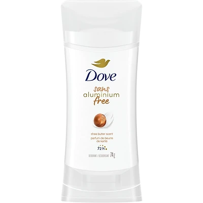 Dove 0% Aluminum Deodorant Stick for 48-hour odour protection Shea Butter aluminum-free deodorant for smooth underarm 74 g