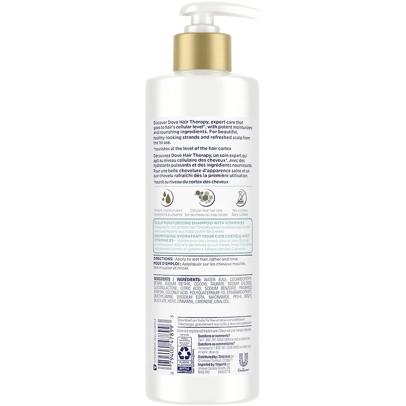 Shampooing Dove Thérapie cuir chevelu sec