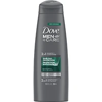 Shampooing et Revitalisant 2 en 1  Dove Men+Care  Protection Anti-Chute Renforce la fibre capillaire avec extrait de bambou 355 ml