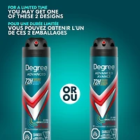 Antisudorifique en Vaporisateur à Sec pour 72 h de protection contre les odeurs et la transpiration Degree Men Advanced Sans Arrêt avec technologie MotionSense®