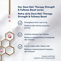 Shampooing pour cheveux fins et clairsemés Dove Hair Therapy Strength & Fullness Boost 0 % sulfates pour des cheveux visiblement 2X plus amples et plus épais 400 ml