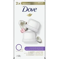 Recharges de Désodorisant pour 48 h de protection anti-odeurs Dove 0 % Aluminium Coconut & Pink Jasmine désodorisant sans aluminium pour femmes 32 g Lot de 2