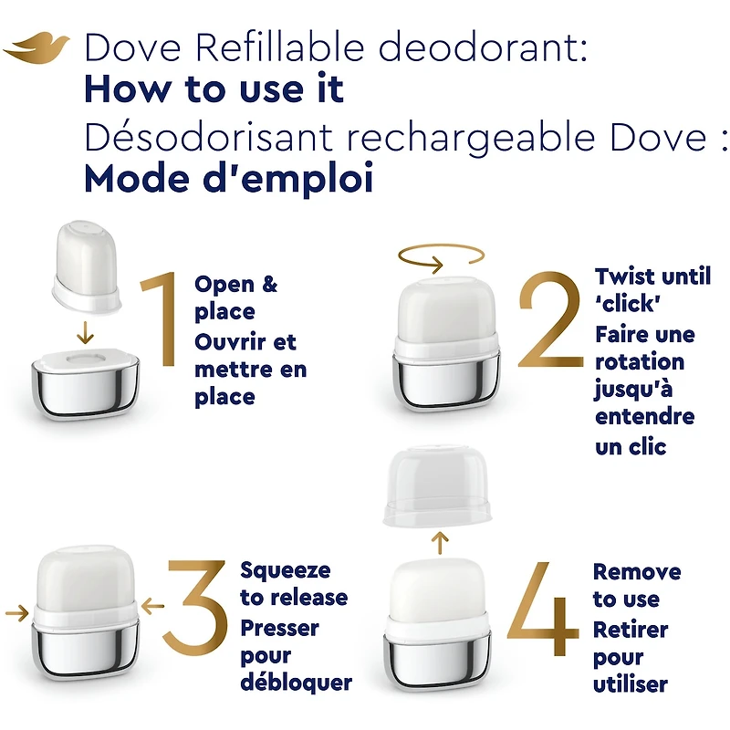 Recharges de Désodorisant pour 48 h de protection anti-odeurs Dove 0 % Aluminium Coconut & Pink Jasmine désodorisant sans aluminium pour femmes 32 g Lot de 2