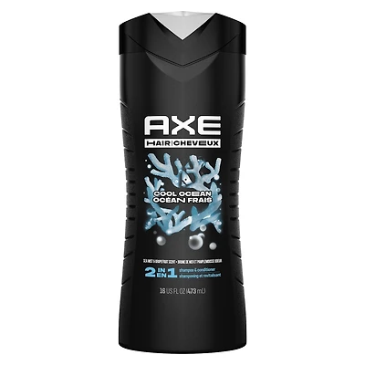 Shampooing et revitalisant pour des cheveux propres et lisses AXE 2 en 1 Cool Ocean au menthol 473 ml