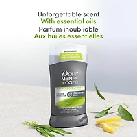 Désodorisant en Bâton formule sans aluminium pour 72 h de protection anti-odeurs Dove Men+Care  Paradiso Sunrise avec huiles essentielles et ¼ de crème hydratante