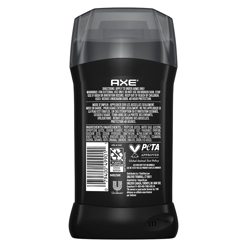 Désodorisant en Bâton pour une protection longue durée contre les odeurs AXE Infinite Pamplemousse et Patchouli formulé sans aluminium