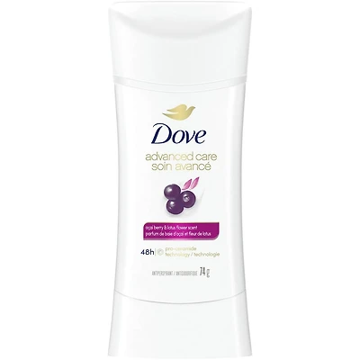 Advanced Care Antiperspirant Stick for 48-hour sweat and odour protection Açaí Berry &  Lotus Flower non-irritating deodorant with 0% ethanol alcohol
