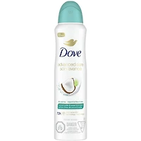 Antisudorifique 72 h parfum d'eau de coco et limette Dove Soin Avancé vaporisateur à sec pour femme avec 1/4 d'hydratants pour des aisselles douces et lisses