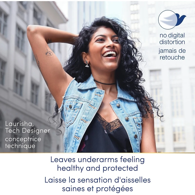 Antisudorifique 72 h parfum d'eau de coco et limette Dove Soin Avancé vaporisateur à sec pour femme avec 1/4 d'hydratants pour des aisselles douces et lisses