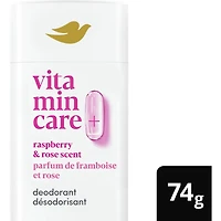 Vitamin Care+ Désodorisant sans Aluminium parfum de framboise et rose 72 h de protection anti-odeur respirante avec vitamines B3 + E