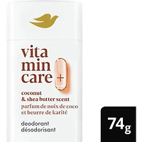 Désodorisant en Bâton désodorisant sans aluminium pour femme Dove Vitamin Care+ parfum de noix de coco et beurre de karité 72 h de protection anti-odeur respirante avec vitamines B3 + E