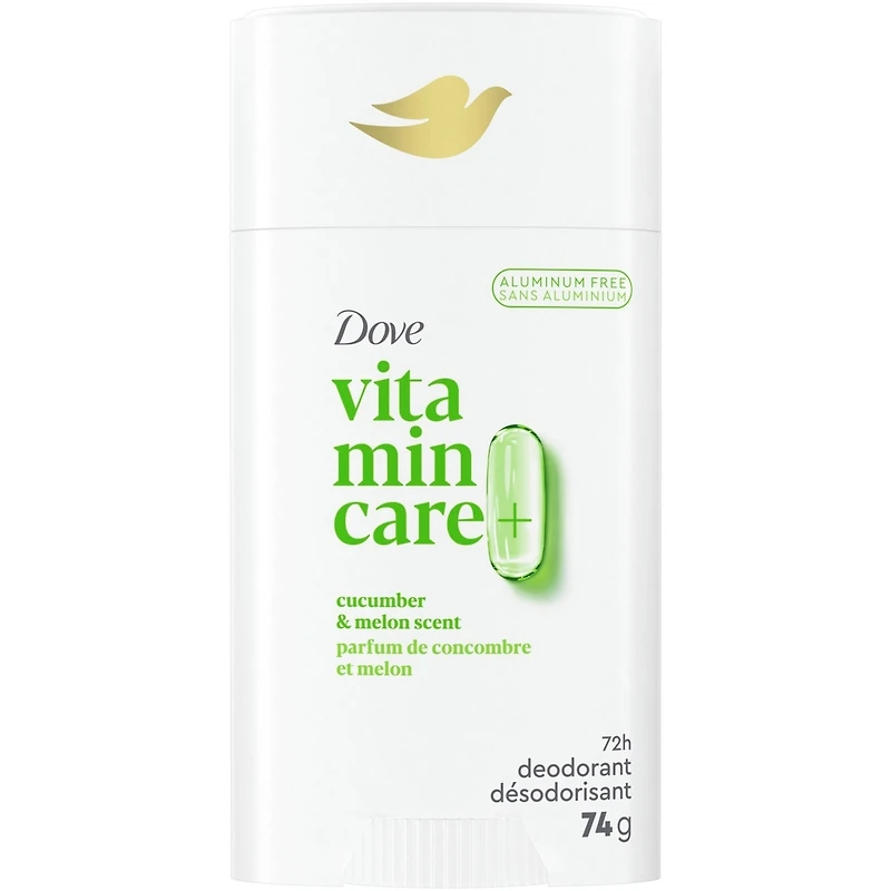 Désodorisant Sans Aluminium parfum de concombre et melon Dove Vitamin Care+ 72 h de protection anti-odeur respirante avec vitamines B3 + E