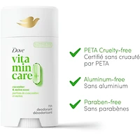 Vitamin Care+ Aluminum-Free Deodorant Cucumber & Melon Scent 72h Breathable Odour Protection with Vitamin B3+E