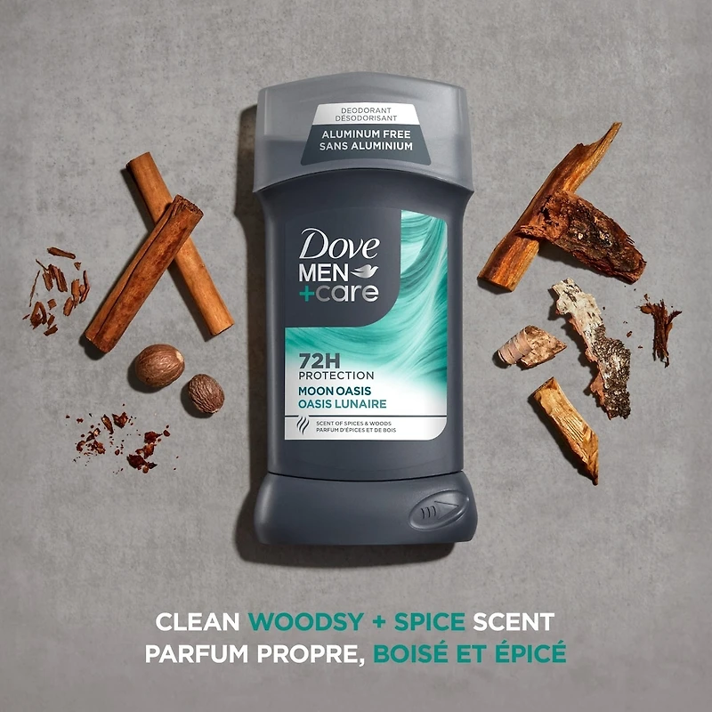 Men+Care  Moon Oasis 72h Men's Aluminum-Free Deodorant with Non-Irritant Formula, 1/4 Moisturizing Cream and Vitamin E