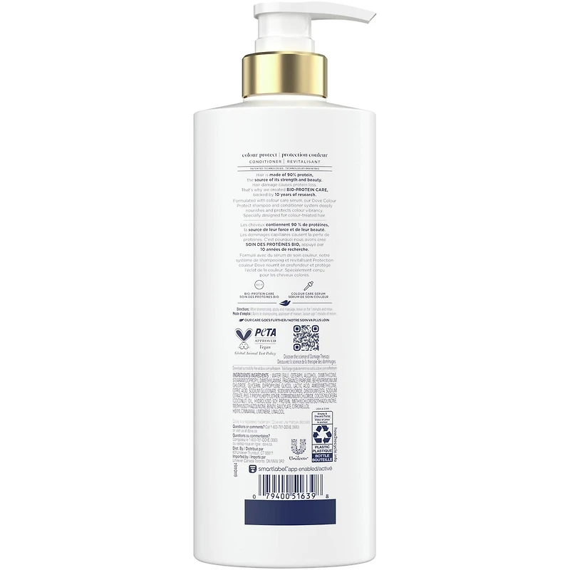 Dove Colour Protect Conditioner for Colour Treated Hair,  with Liquid Bio-Protein Care 530 ML
