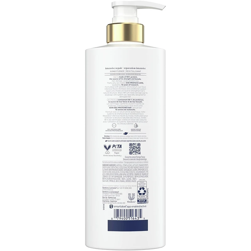 Dove Intensive Repair Conditioner for Damaged Hair,  with Liquid Bio-Protein Care, 530 ML