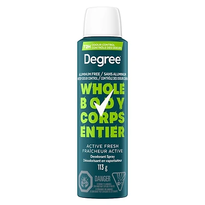 Whole Body Deodorant Spray, Active Fresh, 113g