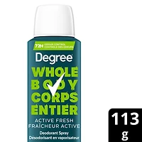 Whole Body Deodorant Spray, Active Fresh, 113g