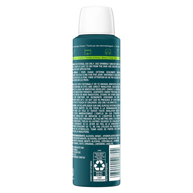 Whole Body Deodorant Spray, Active Fresh, 113g