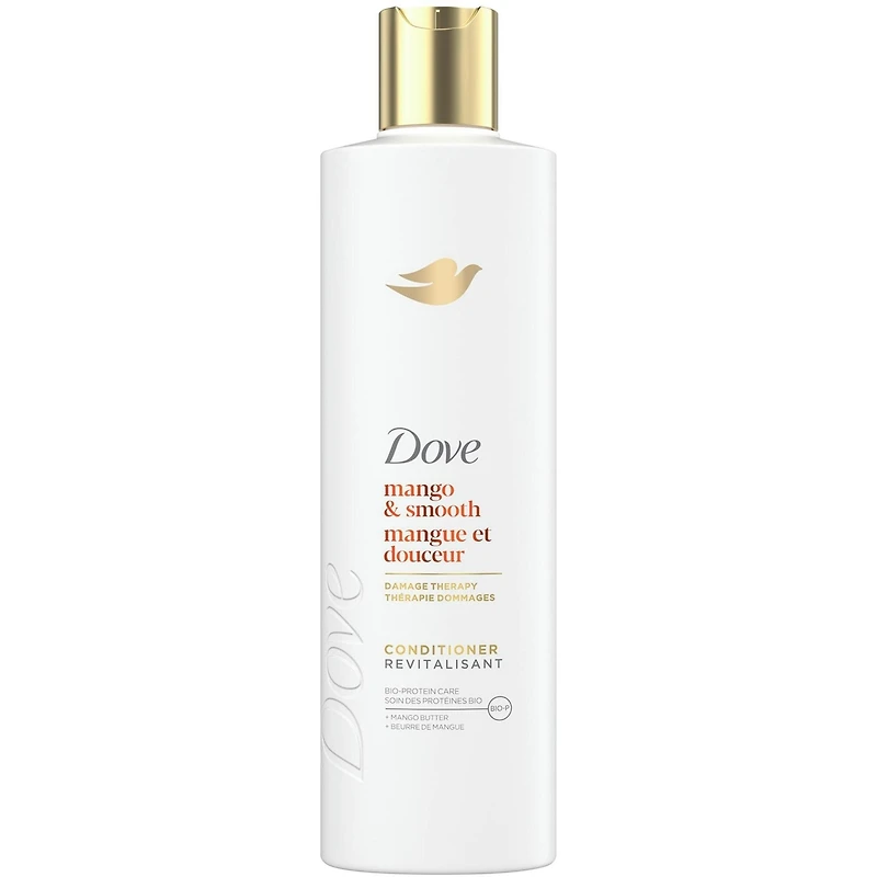 Revitalisant pour cheveux ternes et secs, Dove Mangue et Douceur  avec technologie Soin Bio-Protéine Liquide, 355 ML