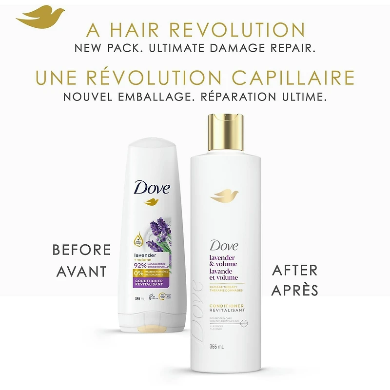 Dove Lavender & Volume Conditioner Fine and Flat Hair,  with Liquid Bio-Protein Care 355 ML